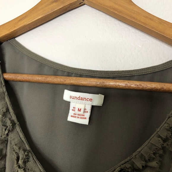 Sundance Green Ruffle Top size medium - Picture 3 of 7